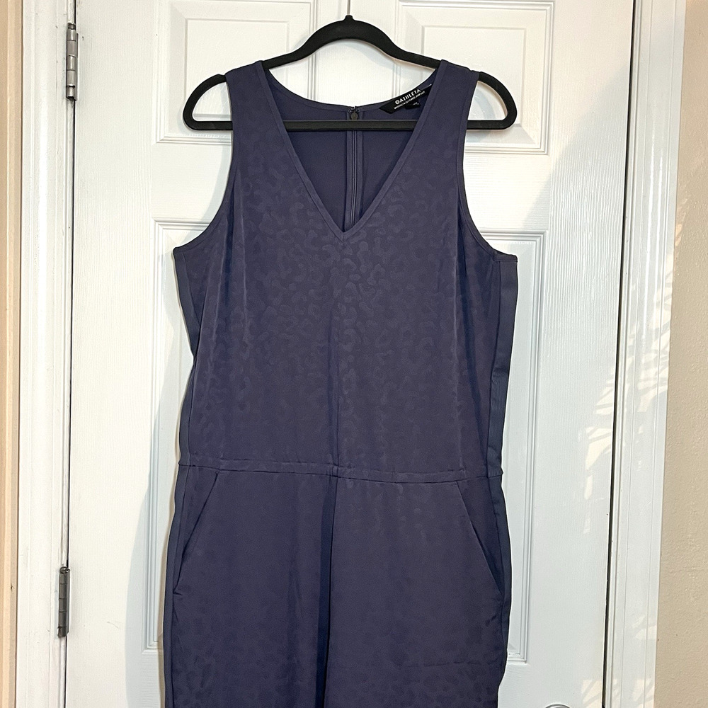 Athleta Brooklyn Textured Jumpsuit Medieval Violet Size 16T animal leopard print